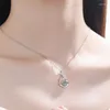 سلاسل AZ025-X80F Lefei Fashion العصرية الفاخرة الكلاسيكية Moissanite Diamond Set Netclaces Women S925 Silver Party Charms Gift