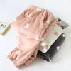 Women's Sleepwear Winter Fannel Pajamas Pants Women Thicken Warm Pijama Bottoms Soft Plus Velvet Coral Fleece Home Elastic Waist Trousers