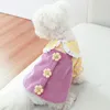 Vêtements pour chiens Robe florale Princesse Jupe Printemps Été Section Robes de mariée Mignon Doux Mince Petit Style Snap Frais