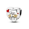 925 Silber Fit Pandora Original Charms DIY Anhänger Frauen Armbänder Perlen Herzförmiger Schmetterling Sternenschnalle Clip Abstandshalter Stopper Charms Sicherheitskette