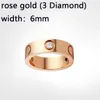 Vrouwen Liefde Ring mannen Designer diamanten Ringen Paar Sieraden Titanium Staal Mode Klassiek Goud Zilver Rose beste cadeau 4mm 6mm rode doos