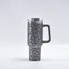 Gobelets léopard en acier inoxydable de 40oz, tasse holographique à imprimé léopard avec poignée, tasse de voyage isolée S13