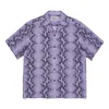 Men's Casual Shirts 2023 Summer Snake Pattern WACKO MARIA Shirt Men Women Hawaiian Top Short Sleeve Print Tees