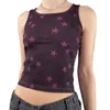 Tanques de mujer Xingqing Y2k Tank Top 2023 Verano Mujeres Remolino / Bola / Estrella Impresión Slim Fit Sin mangas Camiseta acanalada 2000s Chaleco Casual Streetwear