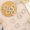 Décoration de fête 100 Pcs/Lot perles blanches ronds de serviette boucle de serviette de mariage pour réception de mariage décorations de Table de fête fournitures