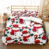 Bedding Sets Printed Duvet Covet Set For Merry Christmas 3D Tree Snowflakes Santa Claus Double Bed Comforter Cover Pillowcases