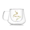 Mugs Diamond Cup Water Household With Handle Double Glass Heat Resistant Coffee Label