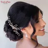 Copricapo TOPQUEEN HP22 Pettine da sposa in cristallo Accessori per capelli da sposa Copricapo Colore dorato Clip per donna Copricapo per gioielli con testa da spettacolo