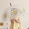 Parapluies Style Japonais Petit Tournesol Créatif Frais Enfants Vent Et Pluie Bébé Accessoires De Rue Fleur À Pois Parapluie Cadeaux D'anniversaire