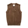 Herenvesten amekaji vintage gebreide trui vest mannen herfst winter dik slanke v-neck warme casual sheveness pullover tops