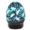 Night Lights 100ml Ultrasonic Humidifier 3d Fireworks Cool Mist Aroma Diffuser Glass Vase Maker With 7 Color Led Light