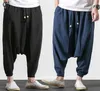 Men's Pants M-6XL 7XL Plus size men's cotton linen pants fashion Autumn long cross-pants Summer hip hop Dance pants black gary white 230404