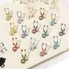 15 Colors Medical Care Stethoscope Brooches Alloy Dripping Oil Clothing Bags Pins Jewelry Accessories In Bulk