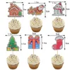 Kerstserie bakcake decoratie kleine plug-in kerstboom sneeuwman oude man cadeauboniekaart