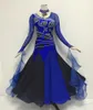 Stage Wear Standard Waltz Dance Dress Royal Blue Shiny Diamond Tango Ballroom Competition Dancing Costume Women's Dresses