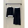 Kadın Ceketleri Kadın Sonbahar Bahar Nakış Mektubu Logo Velvet Ceket Kat Üst Düz Düz Sıradan Pantolonlar Set M5