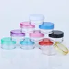 3g/5g Food Grade Plastic Boxes Round Bottom Cream Cosmetic Packaging Box Small Sample Bottles Wax Container dh99