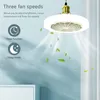 Подвесные светильники Потолочный вентилятор Светильник 3 скорости ветра Лампа 2 цвета Пульт дистанционного управления и настенная кнопка 30 Вт Для спальни/кухни/кабинета/гостиной