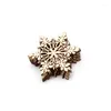 Christmas Decorations 10Pcs/lot Wood Snowflake Embellishments Rustic For Home Xmas Tree Hanging Ornament Navidad Decor