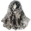 Scarves Fashion Flower Chiffon Georgette Scarf For Women Printing Long Soft Wrap Shawl Beach Kerchief Foulard Hijabs