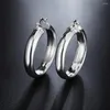 Boucles d'oreilles créoles couleur argent pour femme, 34mm, rondes, breloques de fête, bijoux à la mode, bijoux GaaBou de noël 2023