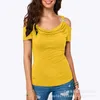 Damen T-Shirts Damen Ärmellos Baumwolle Mode Lässig Brief Drucken Kurzarm Top Sommer V-Ausschnitt Reißverschluss Trägerlos Sexy Hemd Kleidung