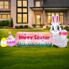 Outros suprimentos de festa de evento Páscoa Bunny Casa ao ar livre decoração inflável Decorações de ovos de coelho Construa em LED Light Diy Garden Party Prop 230404