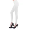 Tenues de yoga SEWS-Femmes Longueur de la cheville Collants sans pieds Collants sans couture Stretch Couleurs opaques Blanc