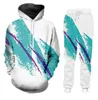 3D kleur kleurstof hoodies pakken winterpullovers pant tweedelig mannen tracksuits herfst sweatshirts broek paar set ra08