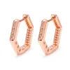 Hoop Earrings ESSFF 9 Styles Rose Gold Plated Piercing For Women White Zircon Fashion Elegant Earings High Quality Gift