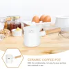 Geschirr-Sets Shop Tee-Servierkanne im japanischen Stil für Kaffee, große Kapazität, Keramik-Teekanne (weiß)
