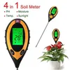 Digital Moisture Meter PH Sunlight Light Tester Meter Soil Water Hygrometer Garden Tool 4In1 For Agriculture Thermometer