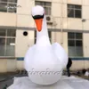 Majestueux Grand Ballon De Cygne Gonflable Blanc Animl Modèle Bec Rouge Et Long Cou Pour La Décoration De Scène De Concert