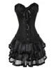 Korsett kjol för kvinnor steampunk halloween bustiers klänning klassisk push up broderi bodyShaper clubwear carnival costume5314746