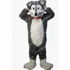Grey Husky Wolf Mascot Costumes Halloween Cartoon Character Outfit Suit Xmas Outdoor Party Outfit Unisex Promotional Advertising Clothings