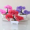 Kwiaty dekoracyjne sztuczne rośliny bonsai mały garnek drzewa fałszywa roślina ozdoby doniczkowe do dekoracji stoli