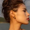 Boucles d'oreilles dos Minar mode étoile métallique carré coeur boule géométrique pince pour femmes or 18 carats PVD plaqué boucle d'oreille en acier inoxydable