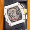 Z Factory Watches ZF 11-03 مصنوعة من الفولاذ المقاوم للصدأ الماس مدي ميوتا أوتوماتيكية الرجال مشاهدة الهيكل العظمي راتفي حزام المطاط السعادين