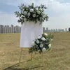 Dekorasyon Beyaz Gül Yeşil Söğüt Yaptıkları Yapay Çiçek Balo Yolu Kurşun Centerpieces Zemin Çiçek Düğün Hoş Geldiniz Tabelası Dekor Hang Flowers Parts 745