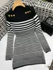 Urban Sexy Dresses Designer Brand sexy dress 2023 Women's New Spring Letter Striped Saia Party Dinner Ladies Classic Fashion Tricot Birthday Gift Day Mothers H38V