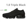 Knit 1 2 3.0 Mens Running Shoes Sneaker Triple White Black Pink Oreo Glow Green Particle Grey Blue Fury Pure Platinum USA Rose Men Women Trainers Sports Sneakers US5.5-11