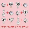 925 Silver Fit Pandora Charms Original DIY Pendant Women Bracelets Beads Flower Hot Air Balloon Paw Print Saturday Dangle