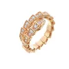 Punk Fashion Gold Silver Color Snake Justerbar Ring Inlay Bling Zircon Punk Trendy For Women Wedding Engagement Smycken