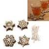 Christmas Decorations 10Pcs/lot Wood Snowflake Embellishments Rustic For Home Xmas Tree Hanging Ornament Navidad Decor