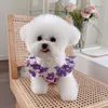 Vestuário de cachorro roupas de pelúcia pet primavera e verão flores quebradas voando manga curta saia bichon gato colete fino