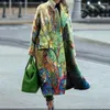 Kadınlar Kürk Gevşek Uzun Kadınlar Ceket Sonbahar Kış Baskı Artı Boyut Boyutu Kalın Kadın Üst Sıcak Lüks Dönüş Yaka Kıyafetleri