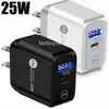 25W 20W 18W Schnelle Schnellladegeräte USB C Dual Ports PD Wand Ladegerät Typ c Power Stecker Adapter für IPhone 12 13 14 15 Pro Max Samsung htc F1