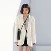 Frauen Anzüge Anzug Einfarbig Zweireiher Langarm Temperament Casual 2023 Koreanische High-class Lose Blazer Kleidung