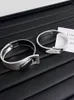 large blanc noir or luxe français niche designer irrégulière goutte niveau rayé bracelet avec émail ouvert bracelet peint ensemble de bagues pour femme fille
