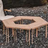 Мебель для лагеря, шестиугольный стол из алюминиевого сплава, уличный, с комбинированной конструкцией, съемной ножкой для барбекю, кемпинга, пешего туризма